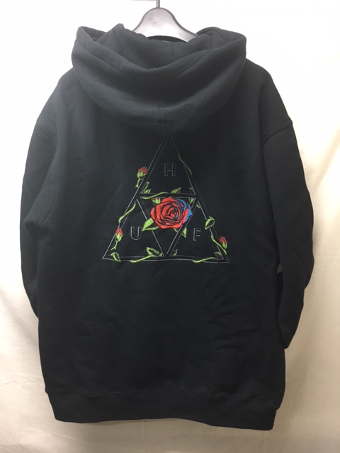 huf roses triple triangle black pullover